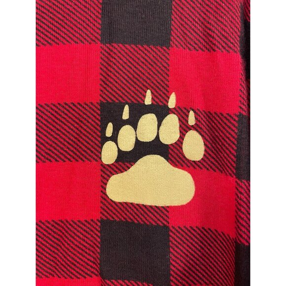 Lazy One Buffalo Check Pajama Onesie Bear Cheeks Size Medium - Picture 2 of 5